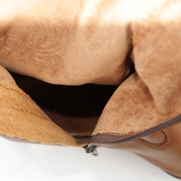 Born Women Mallory Riding Boots Size 8 Tall Cognac Leather Block Heel Elegant - Picture 13 of 16